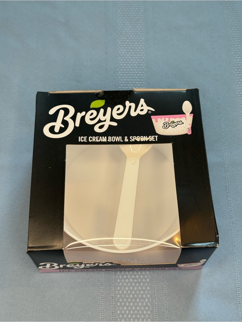 Breyers Ice Cream Bowl & Spoon Set - White